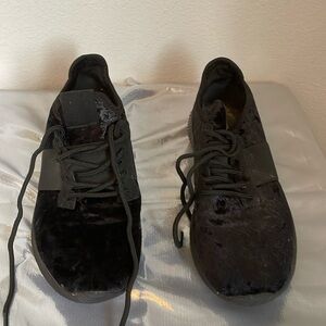 Black velvet tennis shoes, only worn a few times